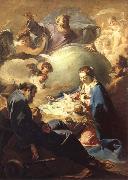 PELLEGRINI, Giovanni Antonio The Nativity with God the Father and the Holy Ghost oil painting reproduction